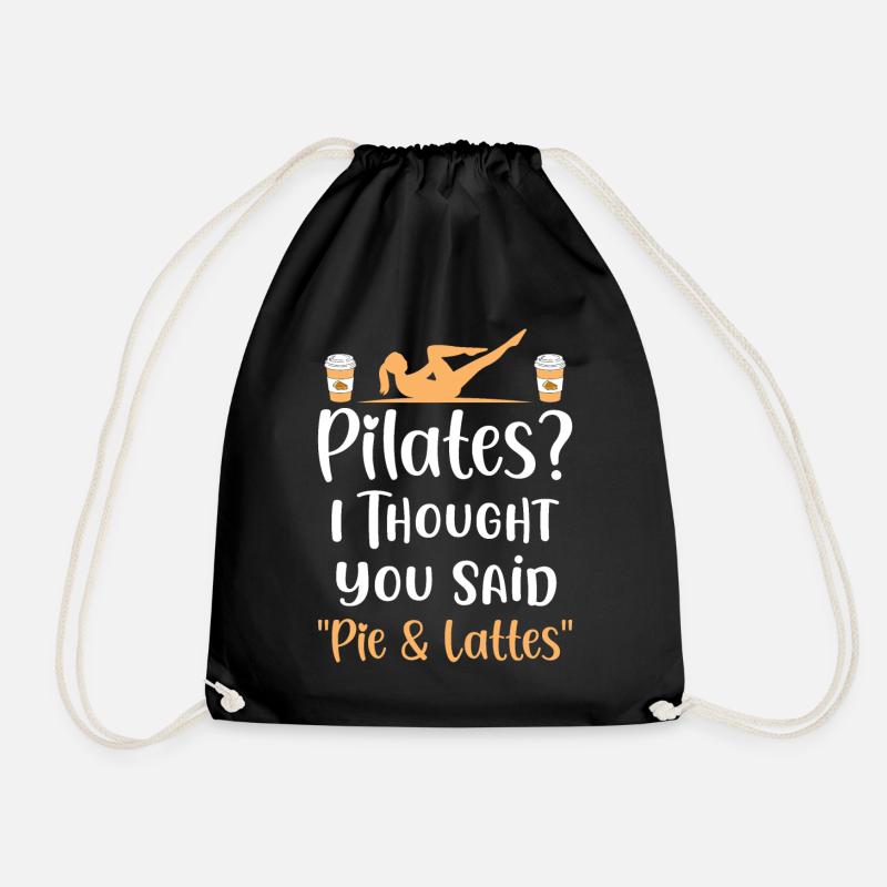 Pilates Pie Lattes Pilates-Lehrer Yoga-Übung - Turnbeutel - Schwarz