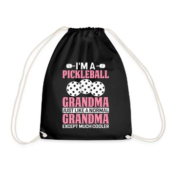 Pickleball Oma Viel cooler Pickle Ball Spieler - Turnbeutel - Schwarz - Vorne