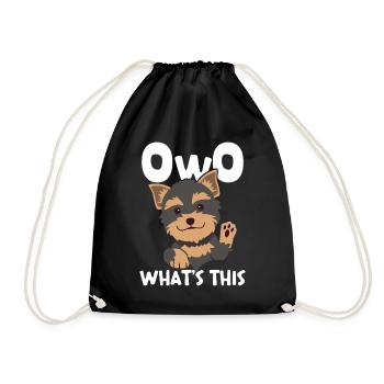 Furry Fandom Furries Fursona Owo What is it? - Drawstring Bag - black - Front