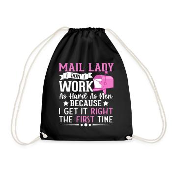 Factrice, je ne travaille pas aussi dur que les hommes Service postal - Sac de sport léger - noir - Devant