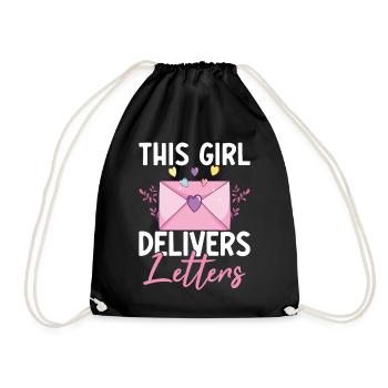 This Girl Delivers Letters Weibliche - Turnbeutel - Schwarz - Vorne