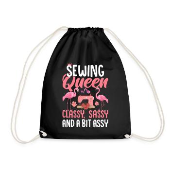 Sewing Queen Classy Sassy Bit Assy Sewer Women Sew - Turnbeutel - Schwarz - Vorne