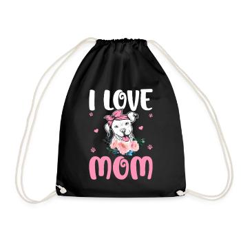 Ich liebe Mama Pitbull Mama Tattoo - Turnbeutel - Schwarz - Vorne
