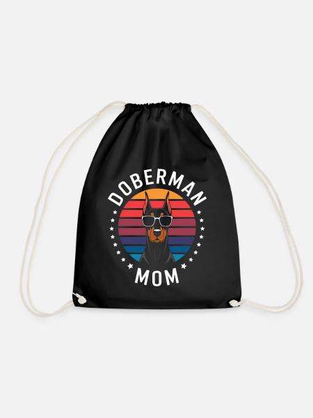 Dobermann Spruch Mama Lustiges Dobermann Geschenk - Turnbeutel - Schwarz