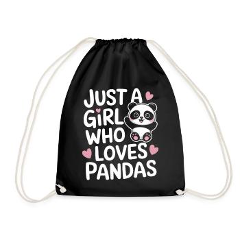 Panda Bear Panda Animal Pandas - Drawstring Bag - black - Front