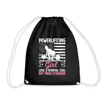 Powerlifter Much stronger Powerlifter - Drawstring Bag - black - Front