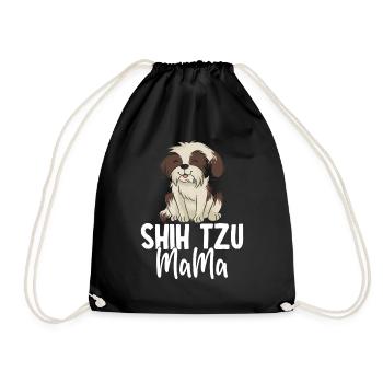 Shih Tzu Mom Dog Mom - Drawstring Bag - black - Front