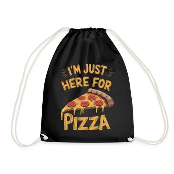 Pizza Spruch Witz Pizzeria Lustiges Pizza Geschenk - Turnbeutel - Schwarz - Vorne