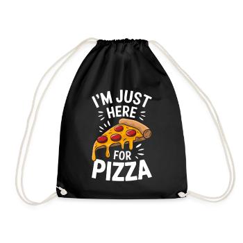 Pizza Spruch Witz Pizzeria Lustiges Pizza Geschenk - Turnbeutel - Schwarz - Vorne