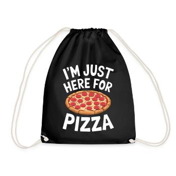 Pizza Spruch Witz Pizzeria Lustiges Pizza Geschenk - Turnbeutel - Schwarz - Vorne