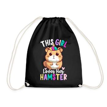 Cette fille aime son hamster Femelle - Sac de sport léger - noir - Devant