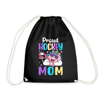Proud Hockey Mom Hockeyspielerin Grafikdesign für - Turnbeutel - Schwarz - Vorne