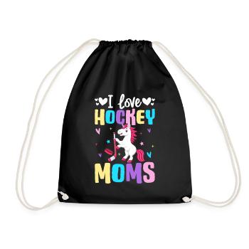 I Love Hockey Moms Hockey Moms Illustration für - Turnbeutel - Schwarz - Vorne