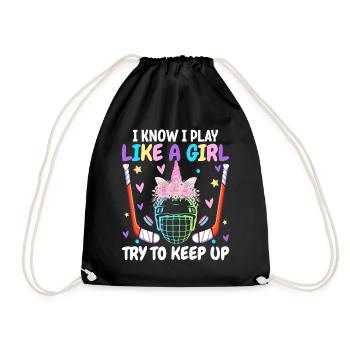 Joueur de hockey Fille de hockey Je sais que je joue - Sac de sport léger - noir - Devant