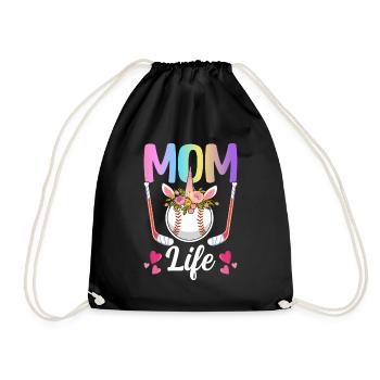 Mom Life Hockey Mom Illustration pour les fans de licornes. - Sac de sport léger - noir - Devant