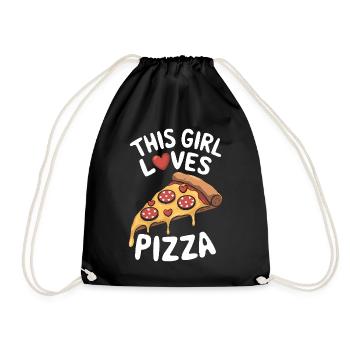 Pizza Spruch Witz Pizzeria Lustiges Pizza Geschenk - Turnbeutel - Schwarz - Vorne