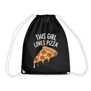 Pizza Spruch Witz Pizzeria Lustiges Pizza Geschenk - Turnbeutel - Schwarz - Vorne
