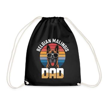 Belgian Shepherd Saying Malinois Gift - Drawstring Bag - black - Front