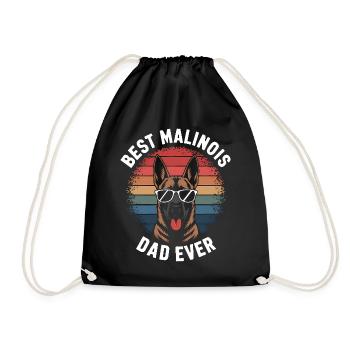 Belgian Shepherd Saying Malinois Gift - Drawstring Bag - black - Front