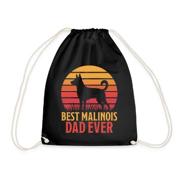 Belgian Shepherd Saying Malinois Gift - Drawstring Bag - black - Front
