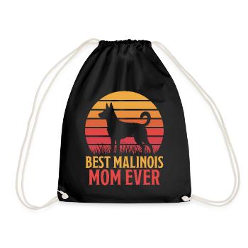 Belgian Shepherd Saying Malinois Gift - Drawstring Bag - black - Front