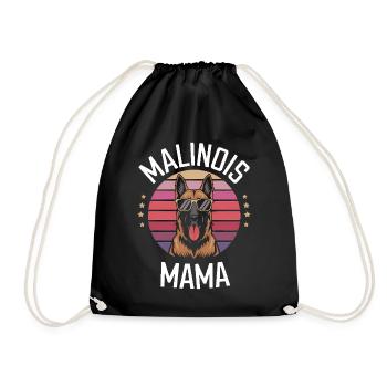 Belgian Shepherd Saying Malinois Gift - Drawstring Bag - black - Front