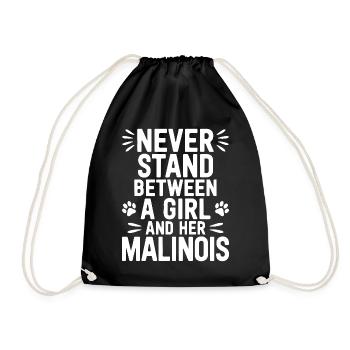Belgian Shepherd Saying Malinois Gift - Drawstring Bag - black - Front