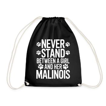 Belgian Shepherd Saying Malinois Gift - Drawstring Bag - black - Front