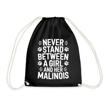Belgian Shepherd Saying Malinois Gift - Drawstring Bag - black - Front