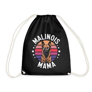 Belgian Shepherd Saying Malinois Gift - Drawstring Bag - black - Front