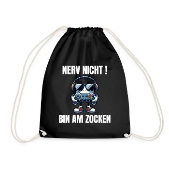 Lustiges Gaming Design Nerv nicht! Bin am Zocken - Turnbeutel - Schwarz - Vorne