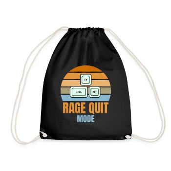 Rage Quit Modus – STRG + ALT + F4 für Gamer - Turnbeutel - Schwarz - Vorne