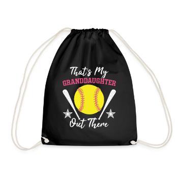 Softball Das ist meine Enkelin da draußen - Turnbeutel - Schwarz - Vorne