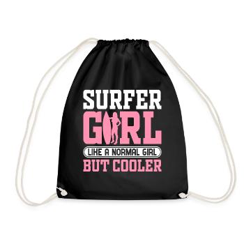 Surfeuse Surf Girl Comme une fille normale, mais - Sac de sport léger - noir - Devant