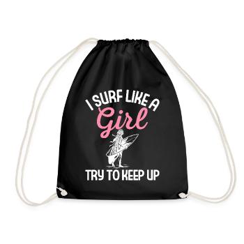 Surfeuse Surfeuse Je Surfe Comme Une Fille Essaie De Garder - Sac de sport léger - noir - Devant