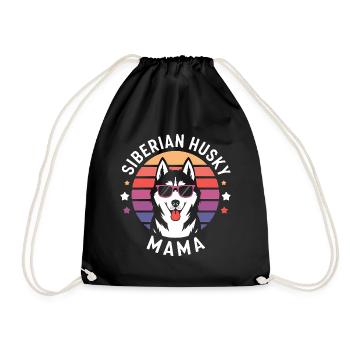 Siberian Husky Saying Siberian Huskies Gift - Drawstring Bag - black - Front