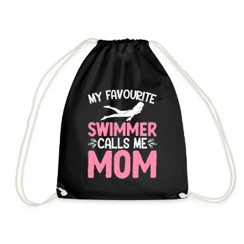 Natation Ma nageuse préférée m’appelle maman - Sac de sport léger - noir - Devant