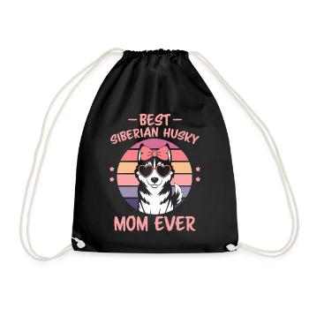 Siberian Husky Saying Siberian Huskies Gift - Drawstring Bag - black - Front