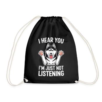 Siberian Husky Spruch Siberian Huskies Geschenk - Turnbeutel - Schwarz - Vorne