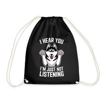Siberian Husky Spruch Siberian Huskies Geschenk - Turnbeutel - Schwarz - Vorne