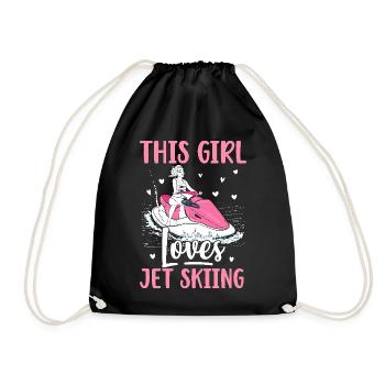 This Girl Loves Jet Skiing Skiers - Drawstring Bag - black - Front