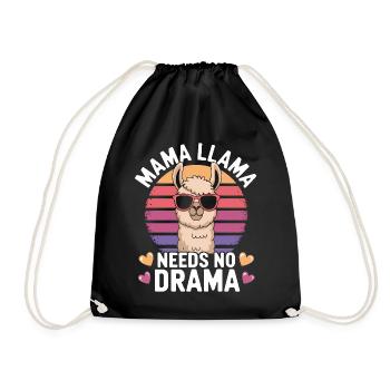 Lama Spruch Alpaka Mädchen Lustiges Lama Geschenk - Turnbeutel - Schwarz - Vorne