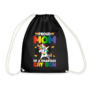 Proud Mom Of A Smartass Gay Son Gay Pride Rainbow - Turnbeutel - Schwarz - Vorne