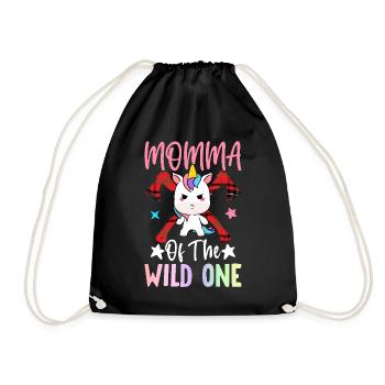 Momma Of Wild One 1 Jahr alt Arborist Geburtstag - Turnbeutel - Schwarz - Vorne