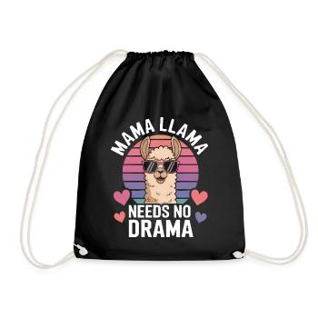 Lama Spruch Alpaka Lamas Lustiges Lama Geschenk - Turnbeutel - Schwarz - Vorne
