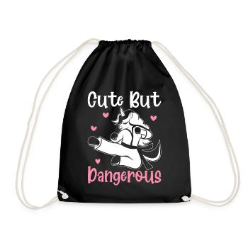 Drôle Taekwondo Karaté Licorne Mignon Mais - Sac de sport léger - noir - Devant