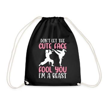 Licorne féminine de taekwondo Ne vous laissez pas être - Sac de sport léger - noir - Devant