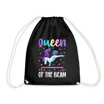 Queen Of The Beam Gymnastics Cartwheel Gymnast - Drawstring Bag - black - Front