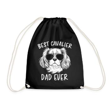 Cavalier King Charles Spaniel Saying Dad Gift - Drawstring Bag - black - Front