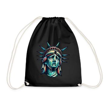 Tears of Liberty – Statue of Liberty Artwork - Drawstring Bag - black - Front